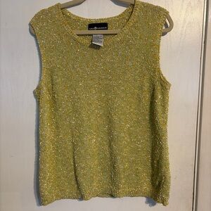Sag Harbor Green Tank Top with White and Gold Details